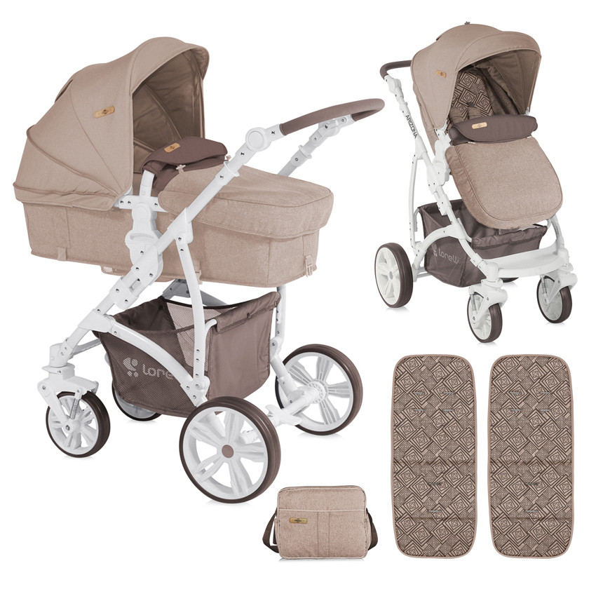 Детская модульная коляска 2в1 Bertoni (Lorelli) VISTA Grey&Beige (Серый/бежевый) - фото 4 - id-p67759820