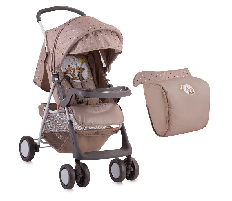 Детская прогулочная коляска с накидкой на ножки Bertoni (Lorelli) TERRA Beige daisy bears - фото 1 - id-p67759837