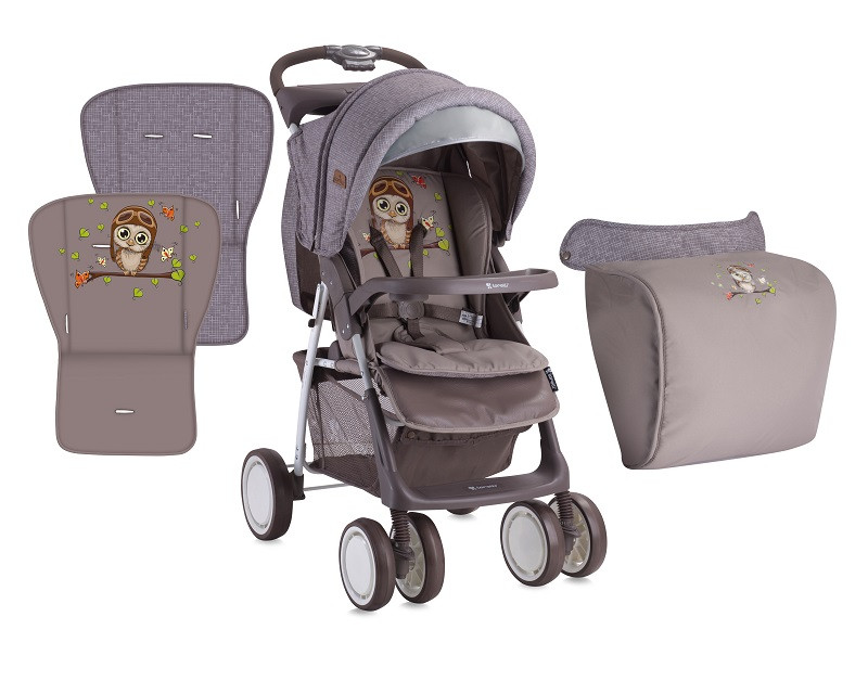 Детская прогулочная коляска с накидкой на ножки Bertoni (Lorelli) FOXY Blue&Grey Hello Bear - фото 4 - id-p67759839