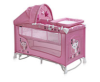 Кровать-манеж, 2 уровня с механизмом качания Bertoni (Lorelli) NANNY 2 PLUS ROCKER Pink Kitten