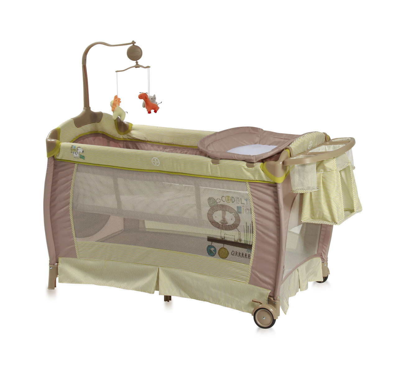 Кровать-манеж, 2 уровня Bertoni (Lorelli) Sleep N Dream Beige - фото 4 - id-p67759924