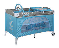 Кровать-манеж, 2 уровня Bertoni (Lorelli) TRAVEL KID 2 Blue Toy Train