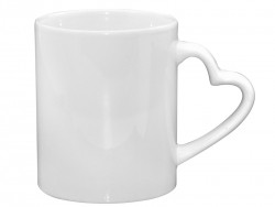 Кружка B101H для термотрансфера 11oz , белая, ручка в форме сердца