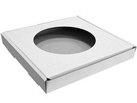 Коробка для тарелки 7,5" (217*208*30мм), белая, с круглым окном d135мм, не собр. (уп. 10 шт)