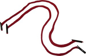 Ручка - шнур №26 (красная) 35 см с пластиковыми наконечниками