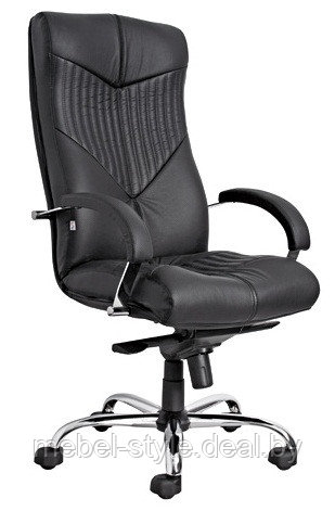 Кресло руководителя Торус хром в коже ECO, стул TORUS CH - фото 1 - id-p1550578