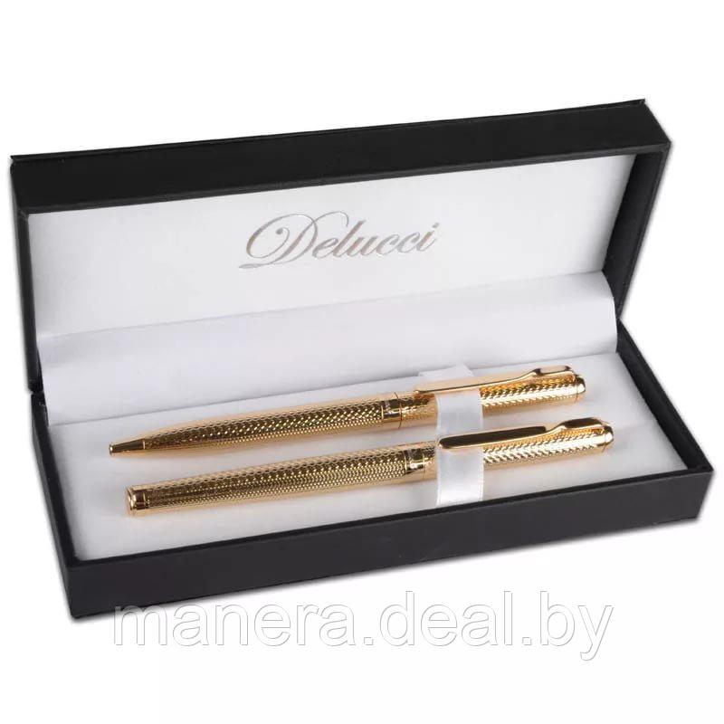 Набор подарочных ручек Delucci (ручка и роллер) золото