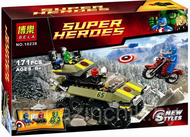 Конструктор Bela 10238 Капитан Америка против Гидры серия СуперГерои 171 дет, аналог Лего (LEGO) 76013
