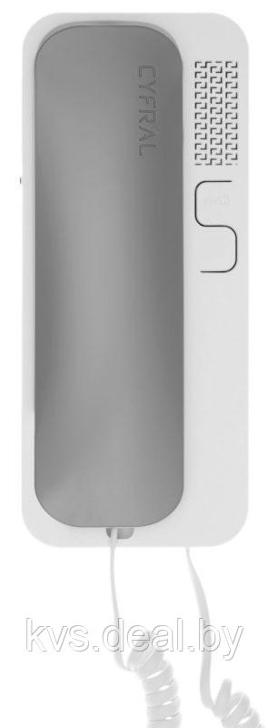 Домофонная трубка квартирная переговорная Unifon Smart B серый+белый для ПИРРС