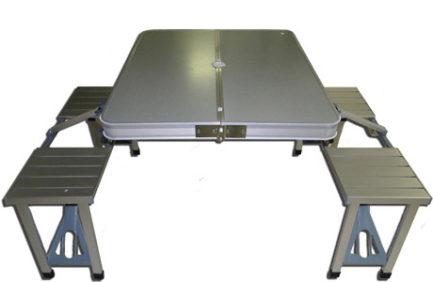 Стол туристический алюминевый (складной стол+4 табуретки) FORA DYC-030