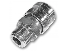 Быстросъем для пневмосистем с наружной резьбой 1/4" (6,25мм), сталь-хром