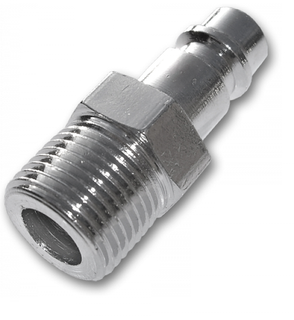 Ниппель под быстросъем для пневмосистем с наружной резьбой 1/4" (6,25мм), сталь-хром