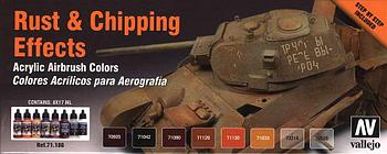 Набор акриловых красок для моделизма RUST&CHIPPING EFFECT, 8х17мл, Vallejo