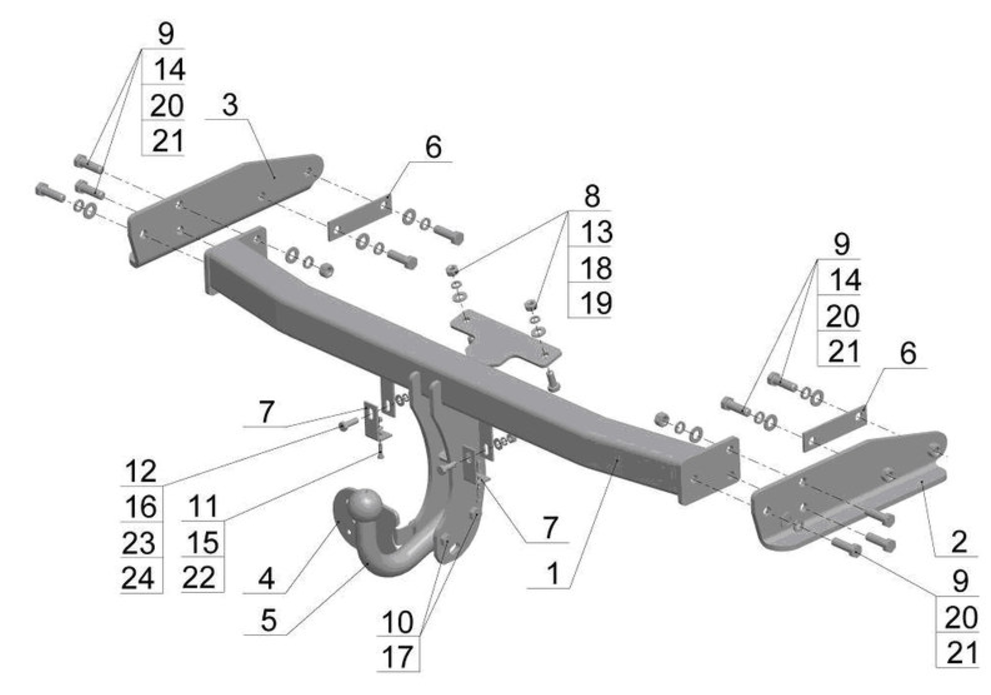 Фаркоп для Ford ESCAPE 2004 - 2007 - фото 2 - id-p67967385