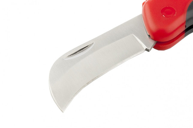 Нож электрика, складной, изогнутое лезвие, эргономичная двухкомпонентная рукоятка MATRIX, фото 2