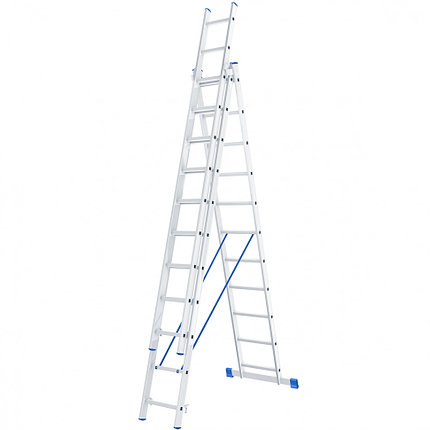 Лестница, 3 х 11 ступеней, алюминиевая, трехсекционная СИБРТЕХ Pоссия, фото 2