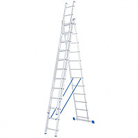 Лестница, 3 х 12 ступеней, алюминиевая, трехсекционная СИБРТЕХ Pоссия