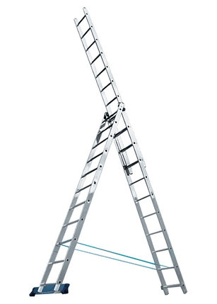 Лестница, 3 х 11 ступеней, алюминиевая, трехсекционная Pоссия Сибртех, фото 2