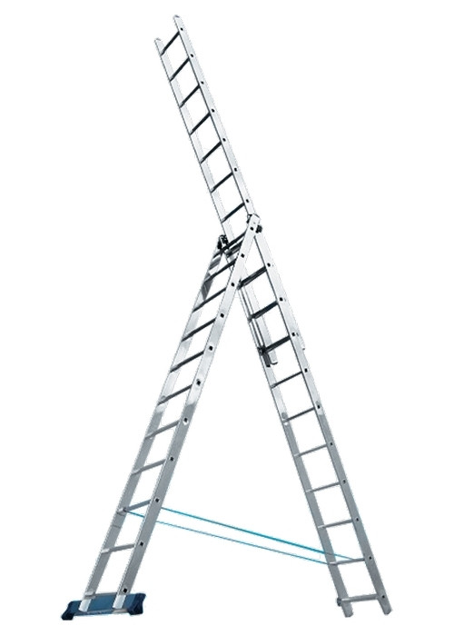 Лестница, 3 х 10 ступеней, алюминиевая, трехсекционная Pоссия Сибртех