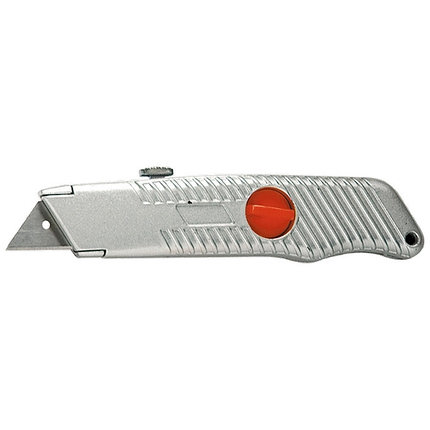 Нож, 18 мм, выдвижное трапециевидное лезвие, металлический корпус MATRIX, фото 2