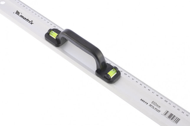 Линейка-уровень, 600 мм, металлическая, пластмассовая ручка 2 глазка MATRIX MASTER, фото 2