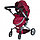 Коляска для кукол MELOBO 9695 4 в 1 коляска-трансформер, перекидная ручка, поворотные колеса, розовая, фото 10