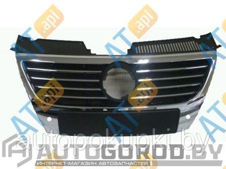 Решетка VW PASSAT (B6) 2005-, с отв. под партроник, под большую эмблему ( 15см), PVW07056GAE(K)