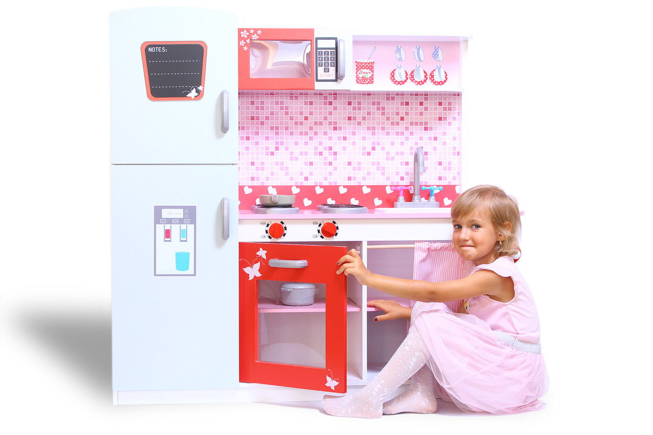 Игровой набор "Кухня" деревянная 102 см (холодильник, мойка, плита) VT174-1151