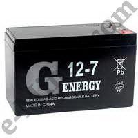 Аккумулятор для ИБП 12V/7Ah G-energy 12-7 (F1), КНР