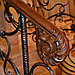 Перила для лестниц деревянные с кованым ограждением, фото 4