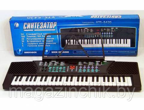 Детский электронный синтезатор пианино с микрофоном XTS-5420 купить в Минске