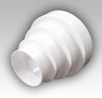 Соединитель круглых воздуховодов эксцентриковый, универсальный, пластик диаметр 160 /150/125/100/80 мм