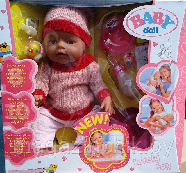 Кукла пупс Беби дол Baby Doll аналог Baby Born 9 функций 058-6 купить в Минске - фото 1 - id-p3065748