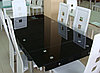 Стол обеденный раскладной 60-69А черный Стол трансформер стеклянный