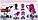 MELOBO 9695 коляска для кукол С СУМОЧКОЙ, съемная люлька, перекидная ручка, розовая в горох, фото 9