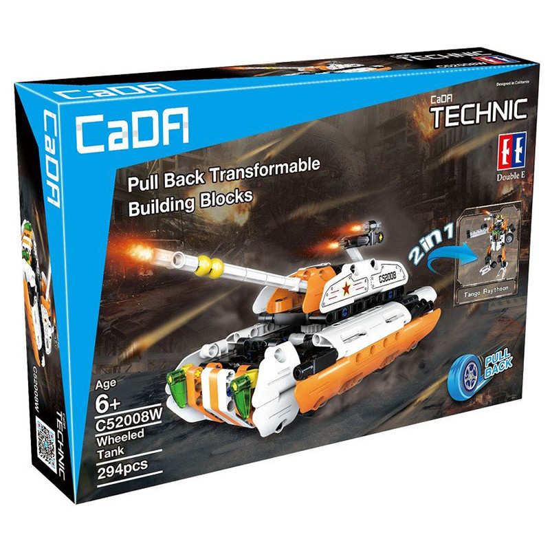 Конструктор CaDa C52008W Танк-трансформер 2-в-1, 294 дет. аналог Лего Техник - фото 1 - id-p68347777