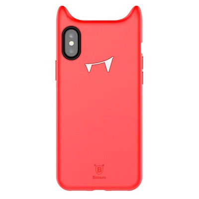 Силиконовый чехол Baseus Devil Baby Case Red для Apple iPhone Xs - фото 1 - id-p68421904