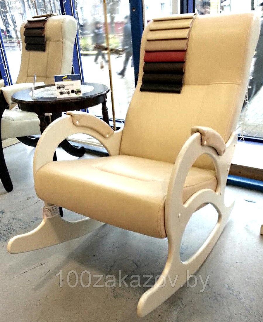 Кресло для отдыха модель 4 Кожаное кресло-качалка - фото 1 - id-p68457268