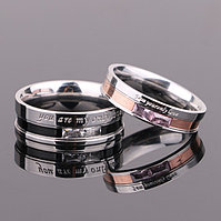 Парные кольца для влюбленных "Неразлучная пара 114" с гравировкой "Ты моя единственная любовь", фото 1