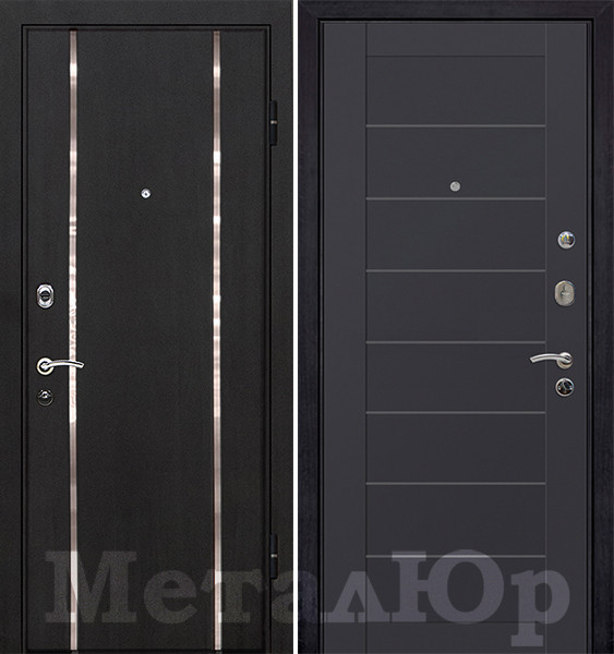 Дверь входная МеталЮр М8 Антрацит (МДФ / МДФ) - фото 1 - id-p68491333