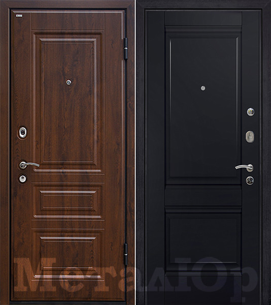 Дверь входная МеталЮр М9 Черный матовый (МДФ / МДФ) - фото 1 - id-p68491707