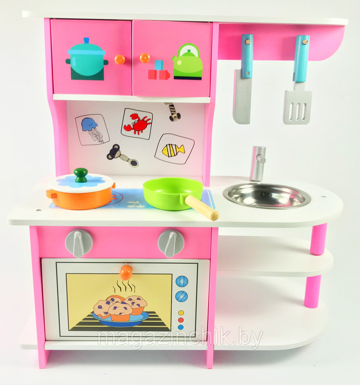 Детская Кухня из дерева розовая, VT174-1072 - фото 1 - id-p68493855