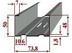 Профиль стоечный (ПС) СW75, 75*50*0,45мм., L=3м (цена за 1 шт. )