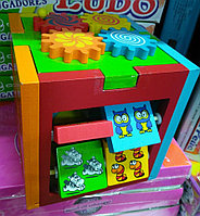 Логический куб детский развивающая  игрушка из дерева сортер, фото 1