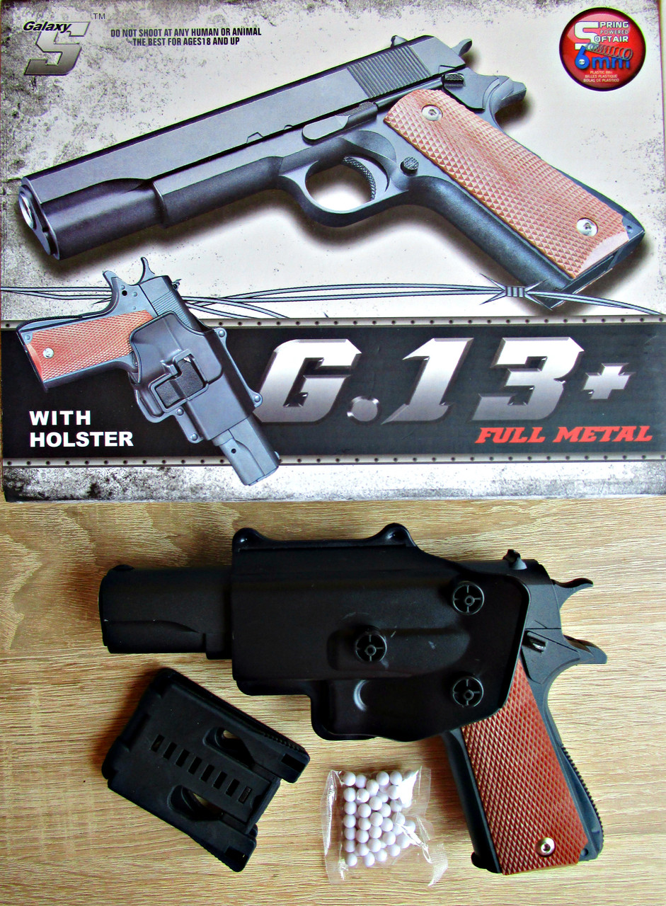 Игрушечный страйкбольный пистолет Galaxy G.13 с кобурой - фото 1 - id-p68474940
