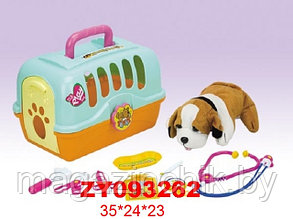 Набор Ветеринар 159 Маленький питомец Собачка в сумке-переноске и 8 аксессуаров