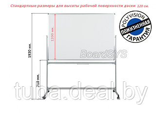 Магнитно-маркерная доска BoardSYS, 120х150 см., с керамическим покрытием PolyVision