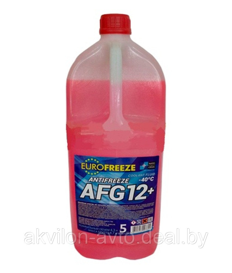 Antifreeze Eurofreeze AFG 12+ красн. 4,2 л. (4,8 кг) Жидкость охлаждающая низкозамерзающая
