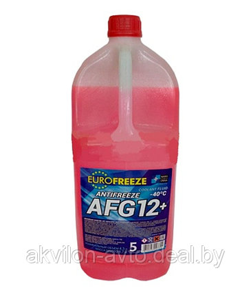 Antifreeze Eurofreeze AFG 12+ красн. 4,2 л. (4,8 кг) Жидкость охлаждающая низкозамерзающая, фото 2