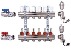 Коллекторы ( гребенки ) для теплого пола и отопления в сборе